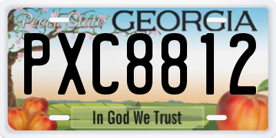 GA license plate PXC8812