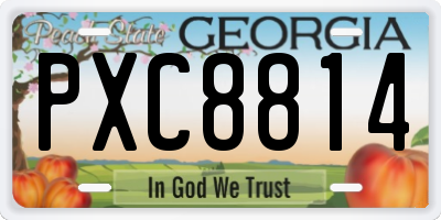 GA license plate PXC8814
