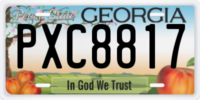 GA license plate PXC8817
