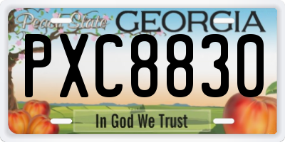 GA license plate PXC8830