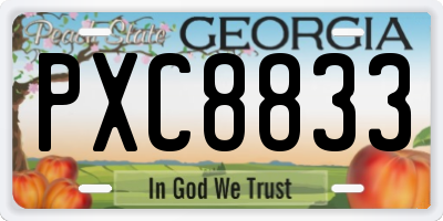 GA license plate PXC8833