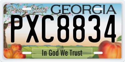 GA license plate PXC8834
