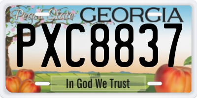 GA license plate PXC8837