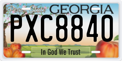 GA license plate PXC8840