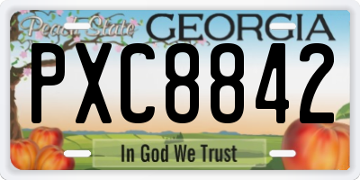 GA license plate PXC8842