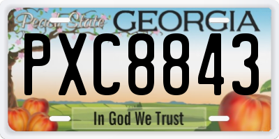 GA license plate PXC8843