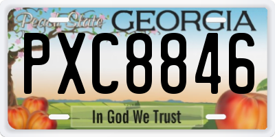 GA license plate PXC8846