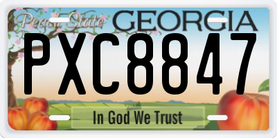 GA license plate PXC8847