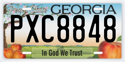 GA license plate PXC8848
