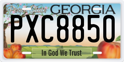 GA license plate PXC8850