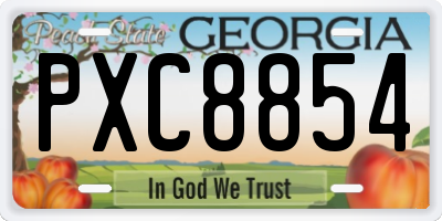 GA license plate PXC8854