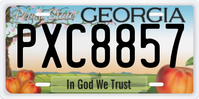 GA license plate PXC8857
