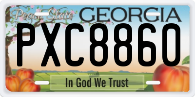 GA license plate PXC8860