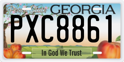 GA license plate PXC8861
