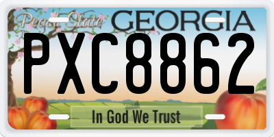 GA license plate PXC8862