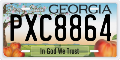 GA license plate PXC8864