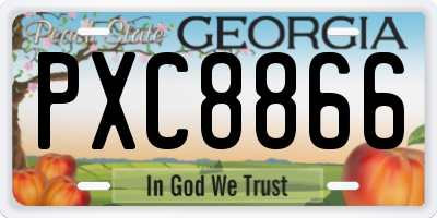 GA license plate PXC8866