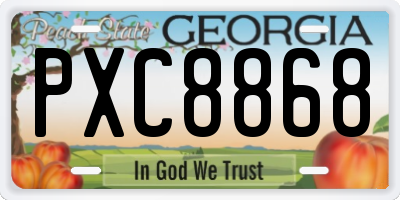 GA license plate PXC8868