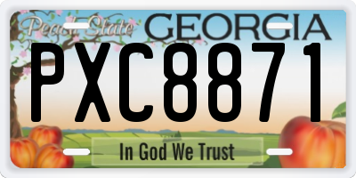 GA license plate PXC8871