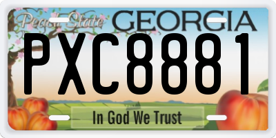 GA license plate PXC8881