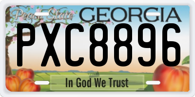 GA license plate PXC8896