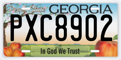 GA license plate PXC8902
