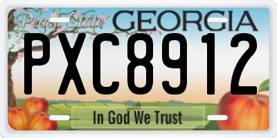 GA license plate PXC8912