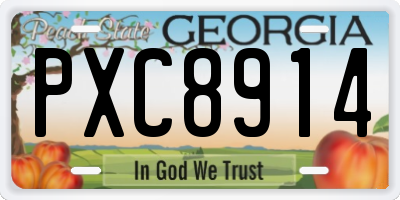 GA license plate PXC8914