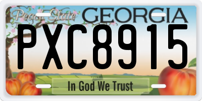 GA license plate PXC8915