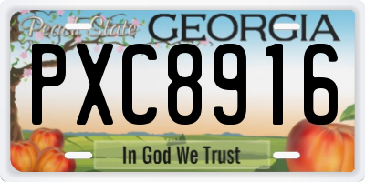 GA license plate PXC8916