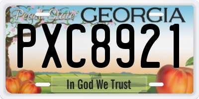 GA license plate PXC8921