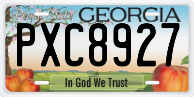 GA license plate PXC8927