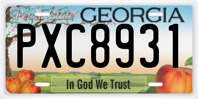GA license plate PXC8931