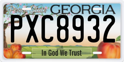 GA license plate PXC8932