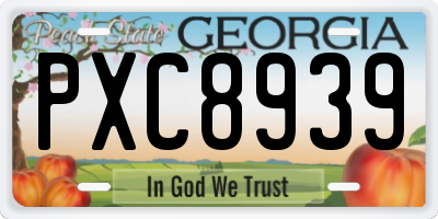 GA license plate PXC8939