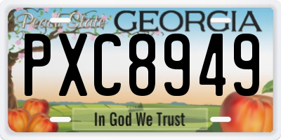 GA license plate PXC8949