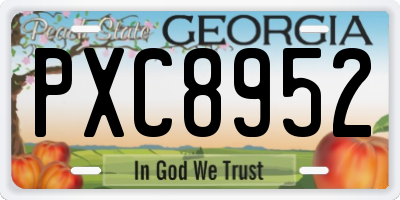GA license plate PXC8952