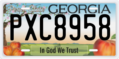 GA license plate PXC8958