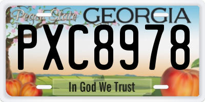 GA license plate PXC8978