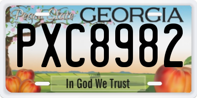 GA license plate PXC8982