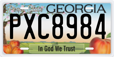 GA license plate PXC8984