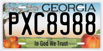 GA license plate PXC8988