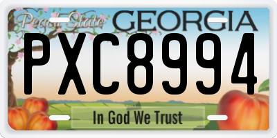 GA license plate PXC8994
