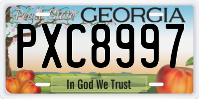 GA license plate PXC8997