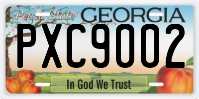 GA license plate PXC9002