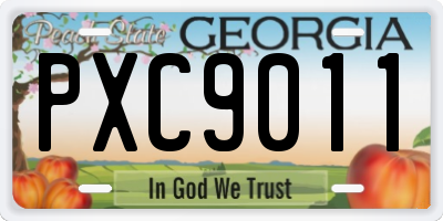 GA license plate PXC9011