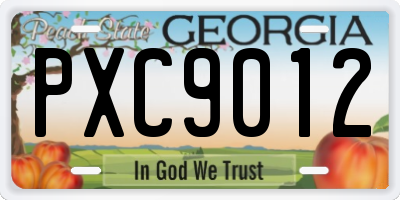 GA license plate PXC9012
