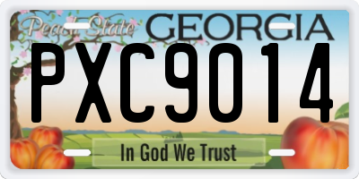 GA license plate PXC9014