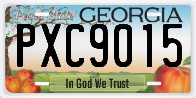GA license plate PXC9015