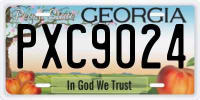 GA license plate PXC9024